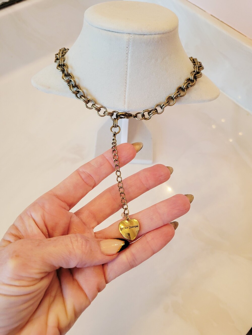 Rare Vintage Betsey Johnson Moroccan Cat Multi-Charm Layered Statement Necklace - Picture 4 of 12
